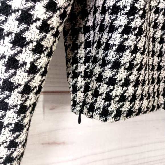 Zara cropped tweed blazer houndstooth size L with bling accessories - Picture 4 of 6